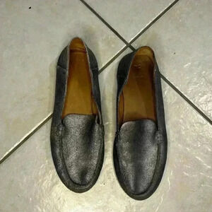 Frye leather loafers metallic gray size 7